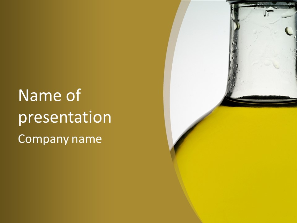 Olive Oil Healthy Eating Glass PowerPoint Template
