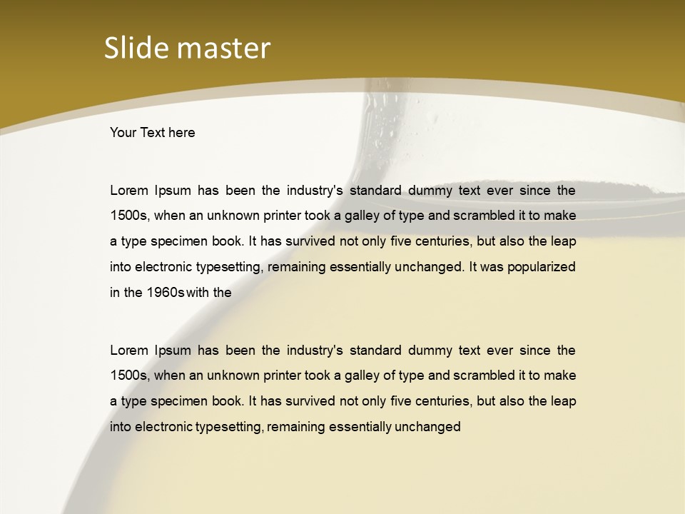 Olive Oil Healthy Eating Glass PowerPoint Template