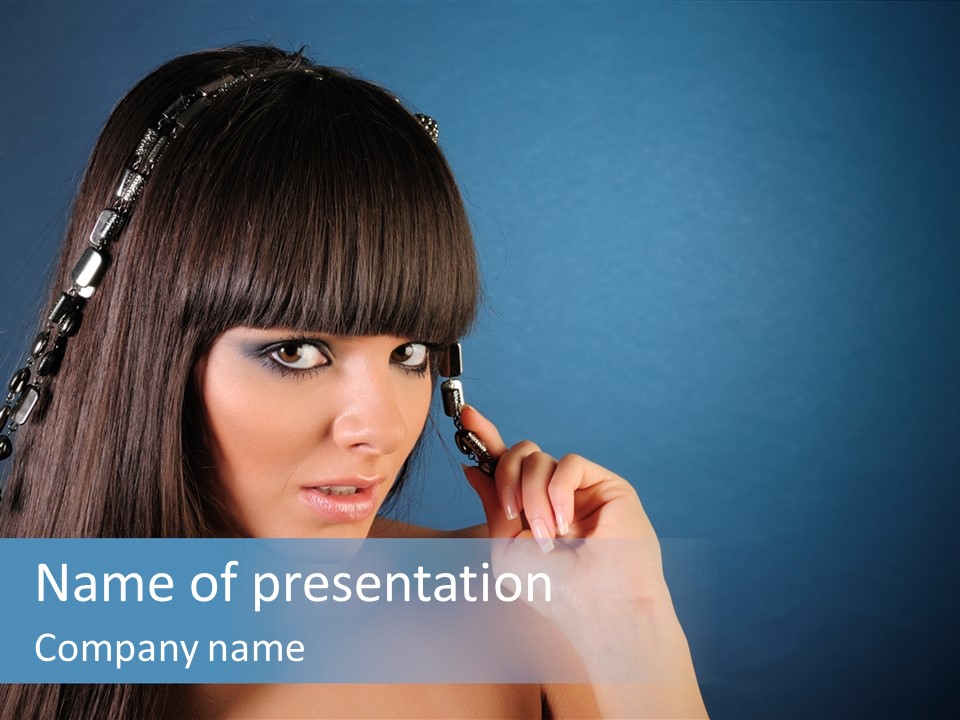 Gentle Brunette Blue PowerPoint Template