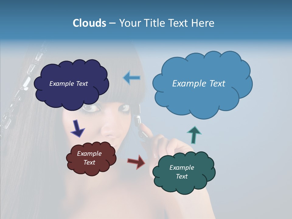 Gentle Brunette Blue PowerPoint Template