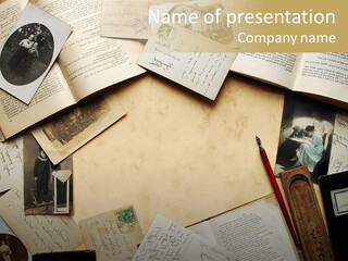 Blank Pen-Holder Retro PowerPoint Template