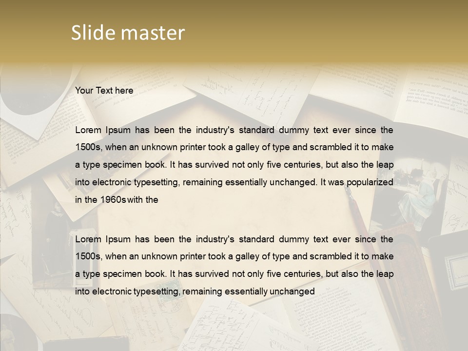 Blank Pen-Holder Retro PowerPoint Template