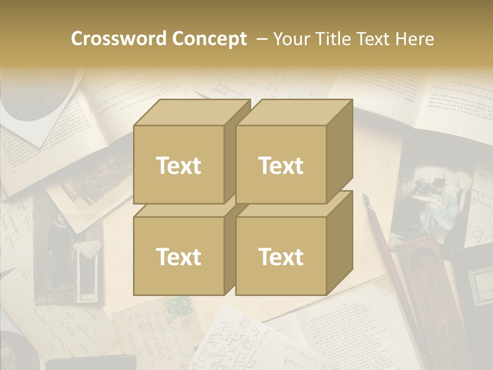 Blank Pen-Holder Retro PowerPoint Template