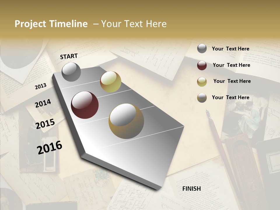 Blank Pen-Holder Retro PowerPoint Template