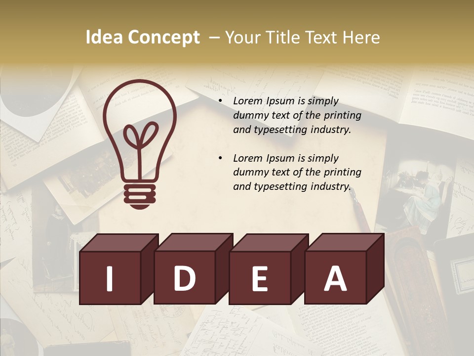 Blank Pen-Holder Retro PowerPoint Template