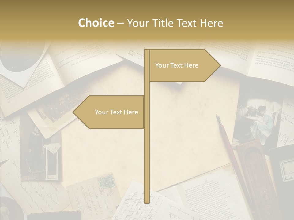 Blank Pen-Holder Retro PowerPoint Template