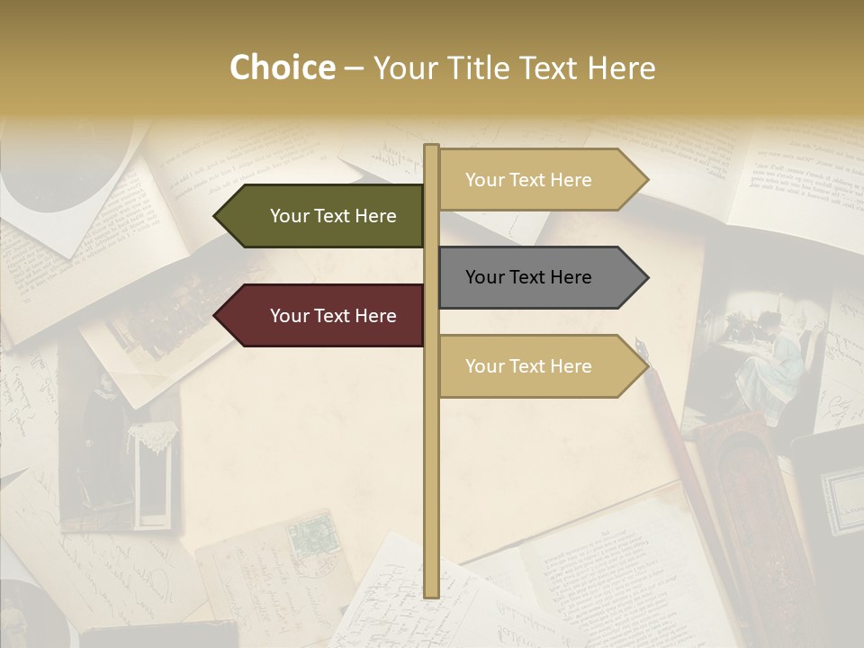 Blank Pen-Holder Retro PowerPoint Template