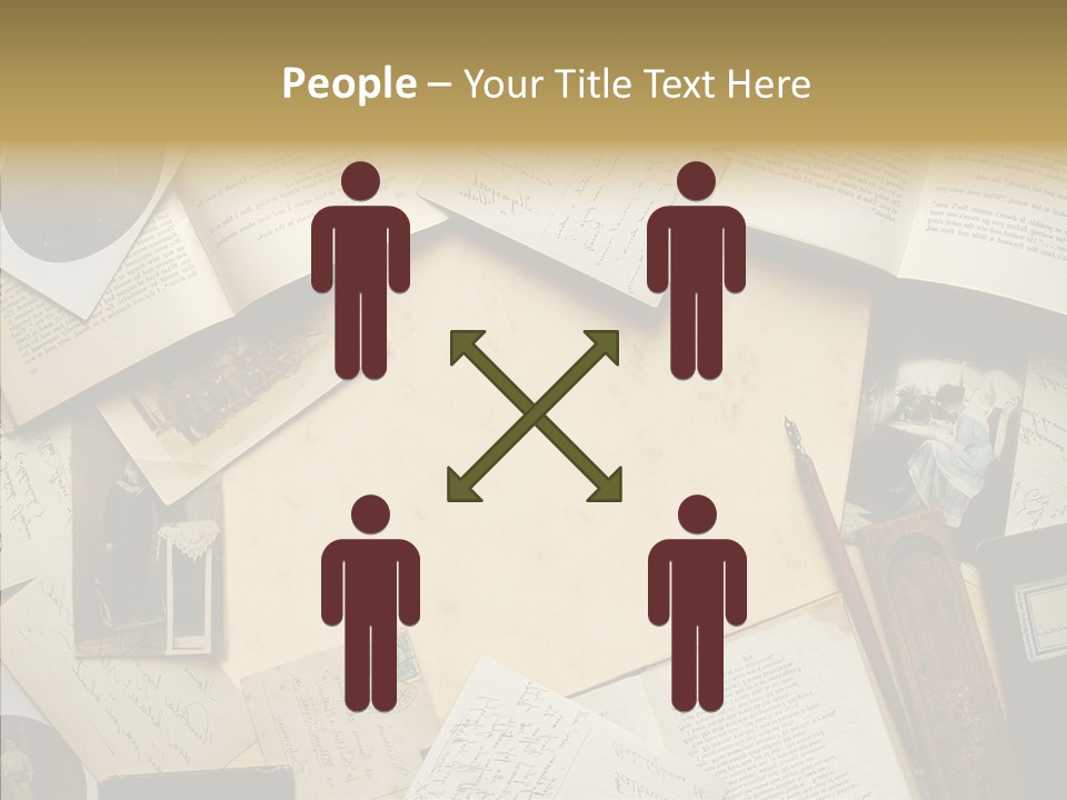 Blank Pen-Holder Retro PowerPoint Template