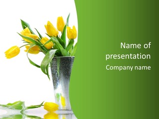 Bright Romantic Tulip PowerPoint Template