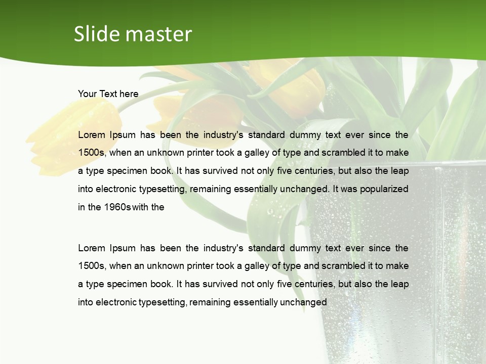 Bright Romantic Tulip PowerPoint Template