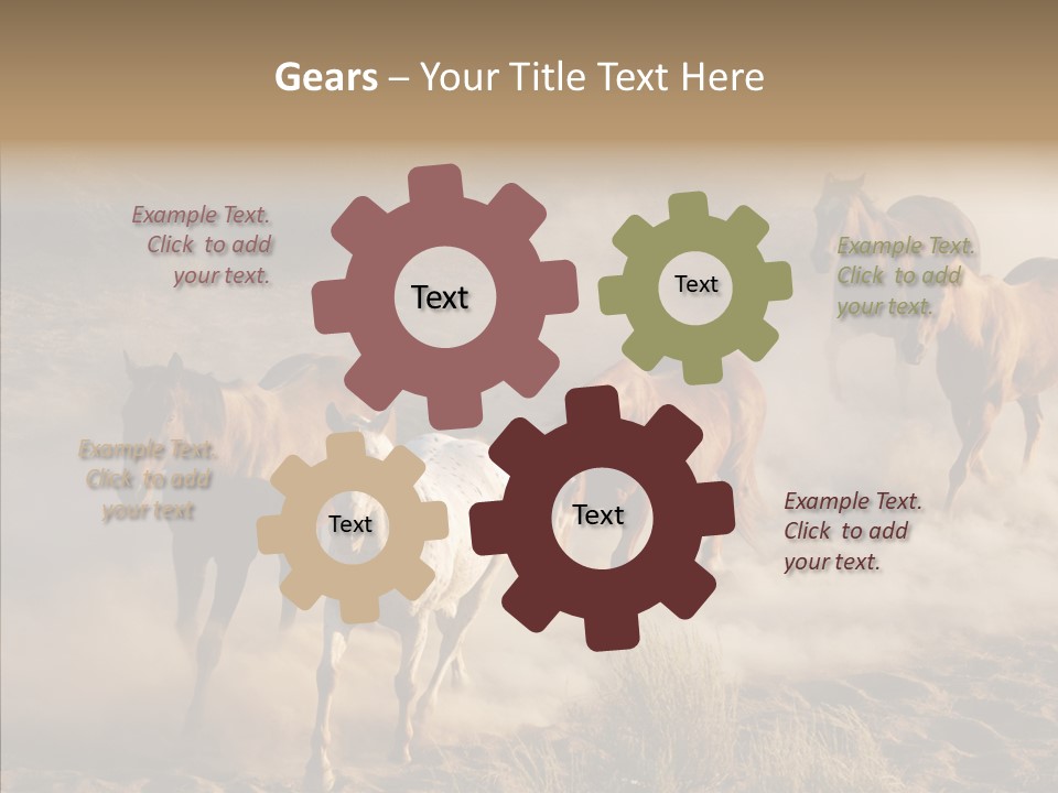 Herd Hillside Desert PowerPoint Template