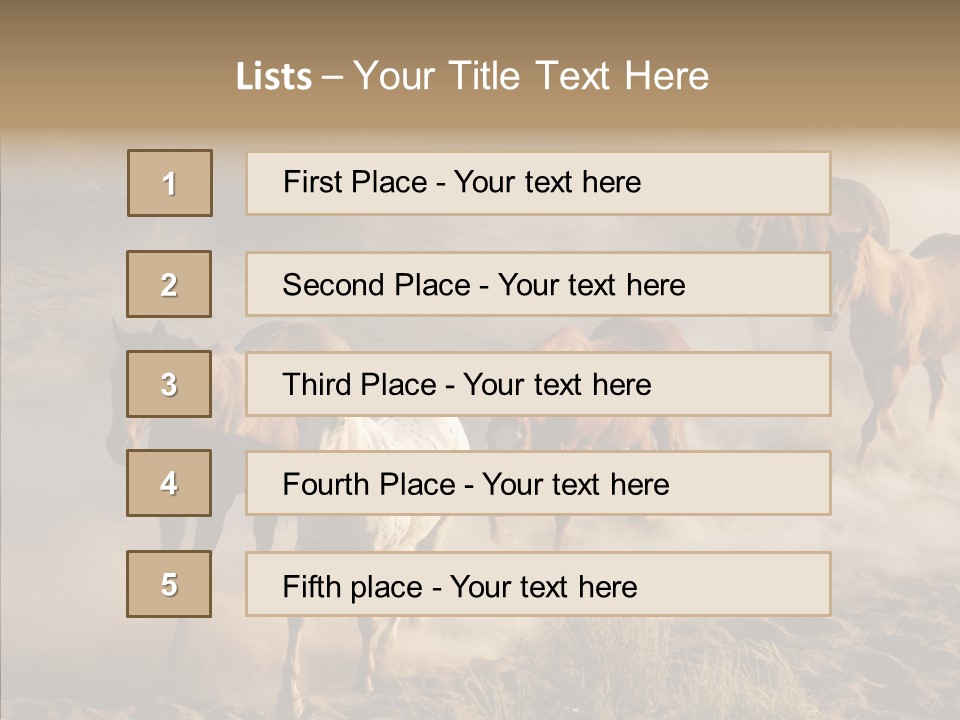 Herd Hillside Desert PowerPoint Template