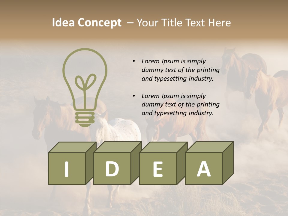 Herd Hillside Desert PowerPoint Template