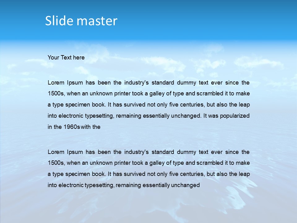 Postcard Illumination Blue PowerPoint Template