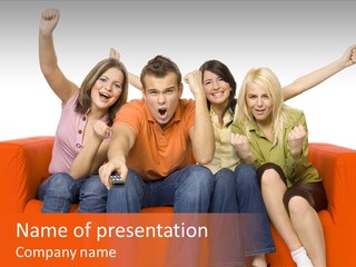 Viewers Happiness Laughing PowerPoint Template