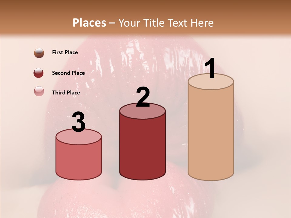 Puckering Femininity Caucasian PowerPoint Template