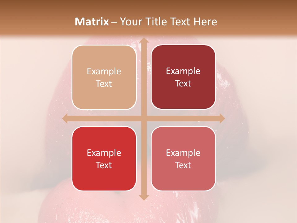 Puckering Femininity Caucasian PowerPoint Template