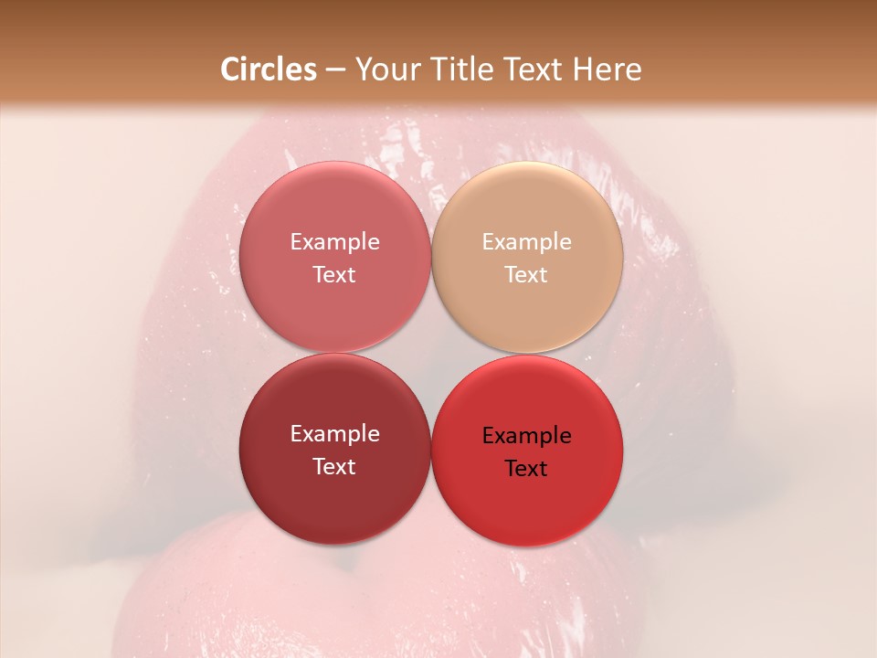 Puckering Femininity Caucasian PowerPoint Template