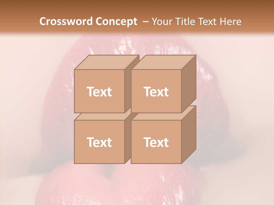 Puckering Femininity Caucasian PowerPoint Template