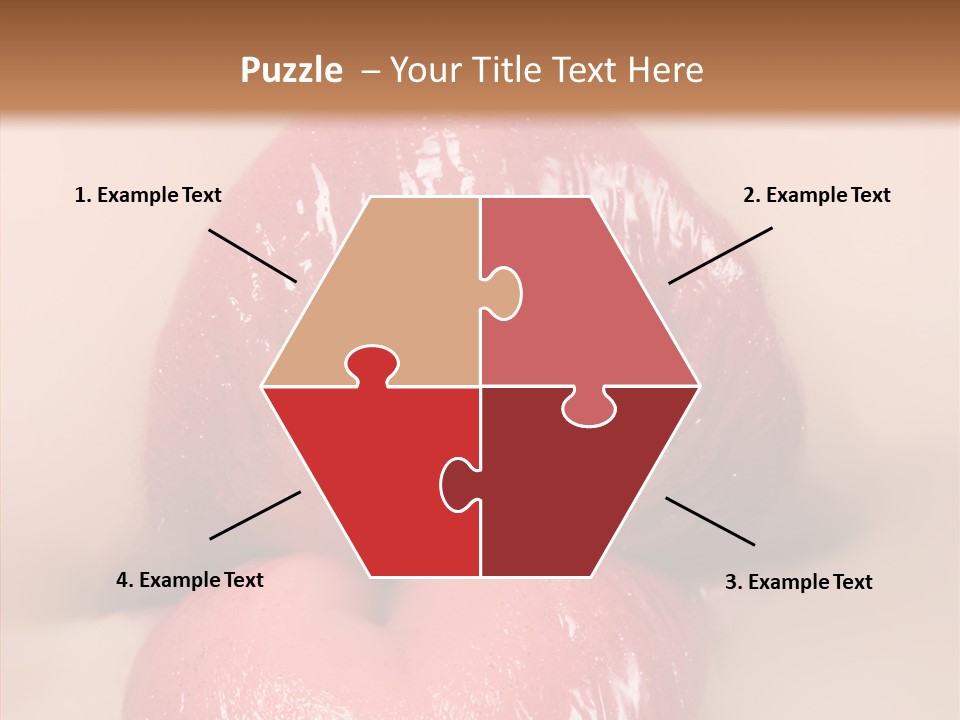 Puckering Femininity Caucasian PowerPoint Template