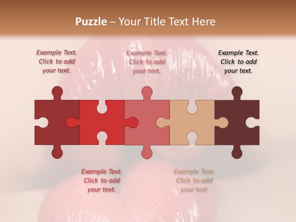 Puckering Femininity Caucasian PowerPoint Template