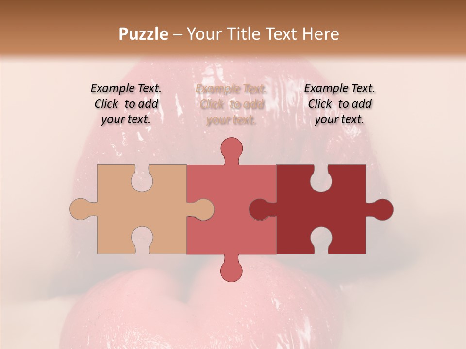 Puckering Femininity Caucasian PowerPoint Template