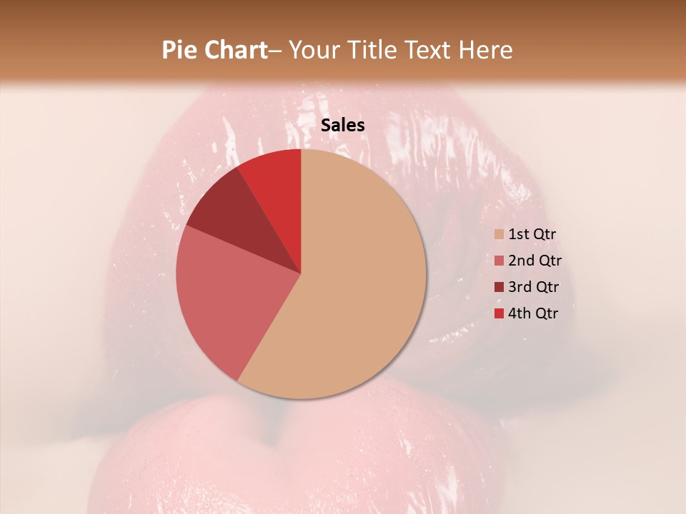 Puckering Femininity Caucasian PowerPoint Template