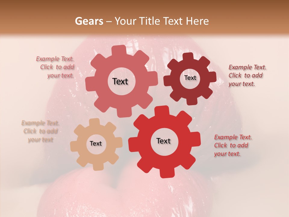 Puckering Femininity Caucasian PowerPoint Template