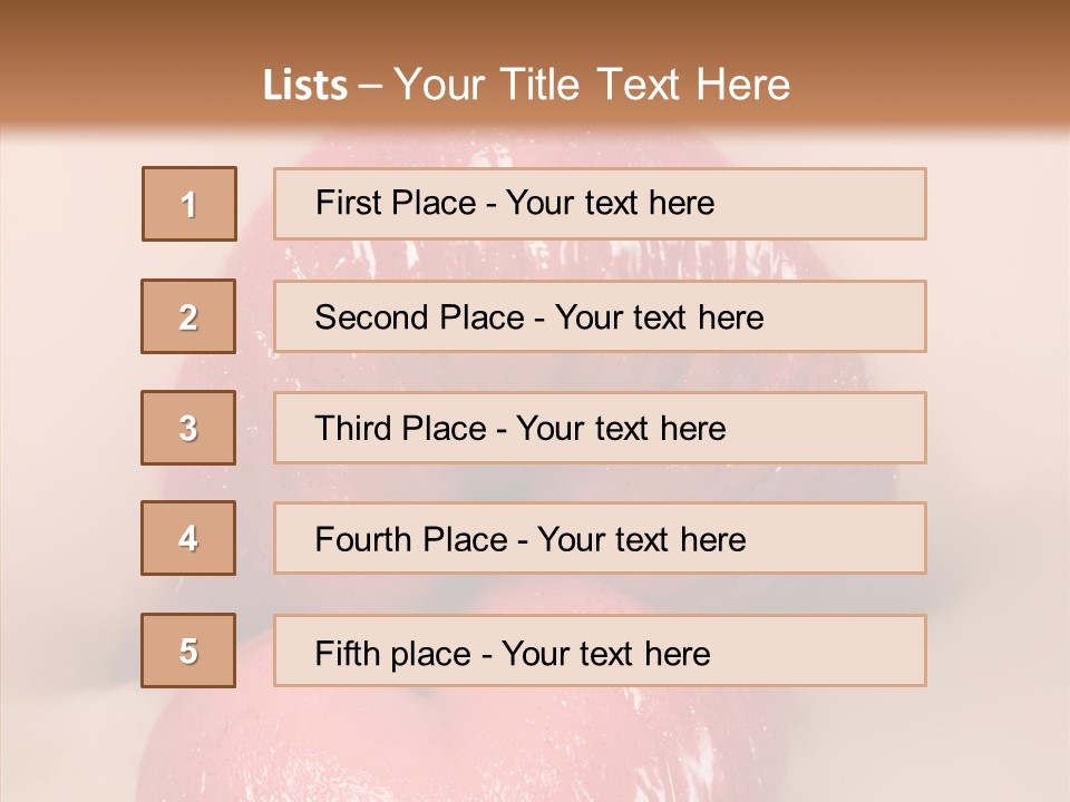 Puckering Femininity Caucasian PowerPoint Template