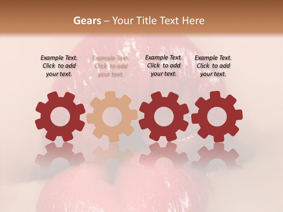 Puckering Femininity Caucasian PowerPoint Template