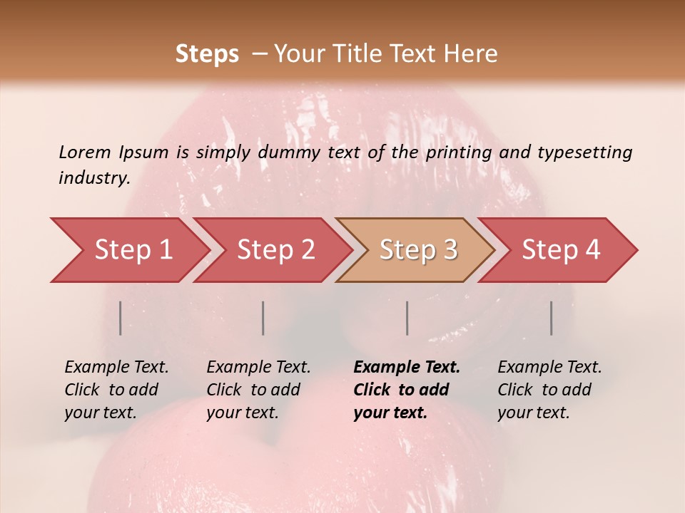 Puckering Femininity Caucasian PowerPoint Template