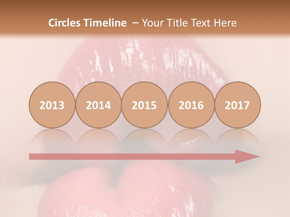 Puckering Femininity Caucasian PowerPoint Template