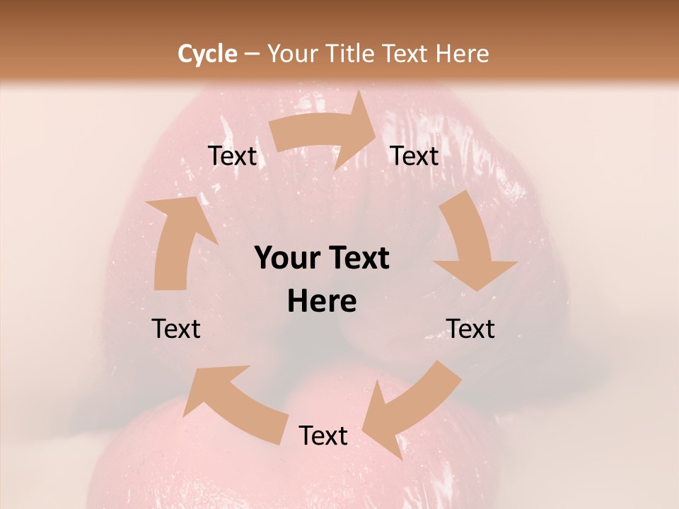 Puckering Femininity Caucasian PowerPoint Template