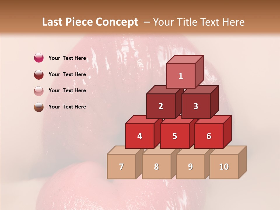 Puckering Femininity Caucasian PowerPoint Template