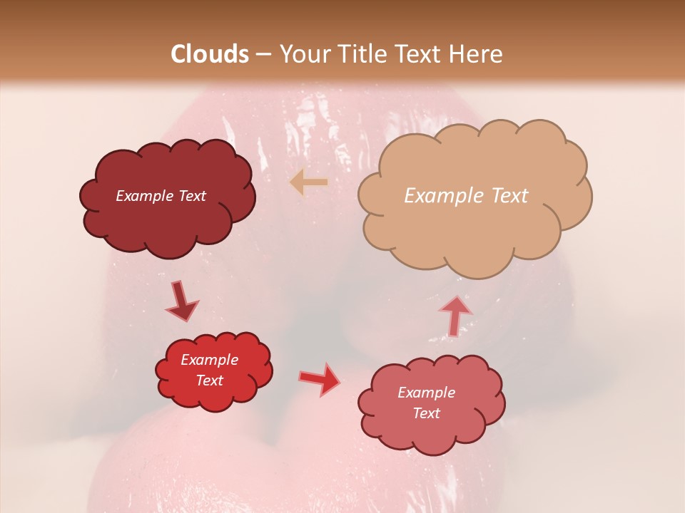 Puckering Femininity Caucasian PowerPoint Template