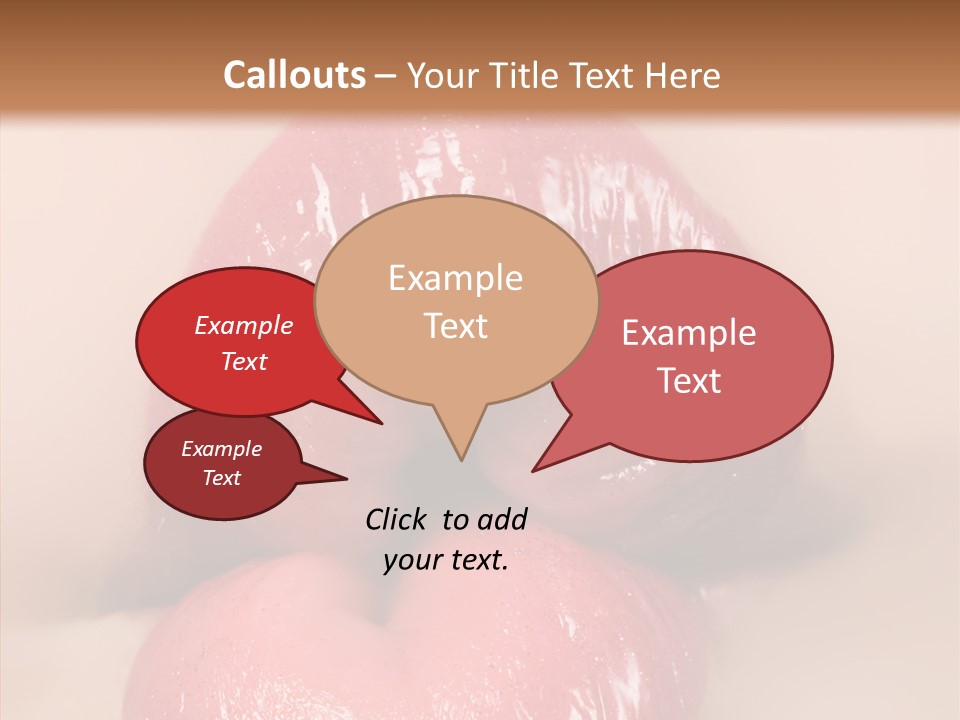 Puckering Femininity Caucasian PowerPoint Template