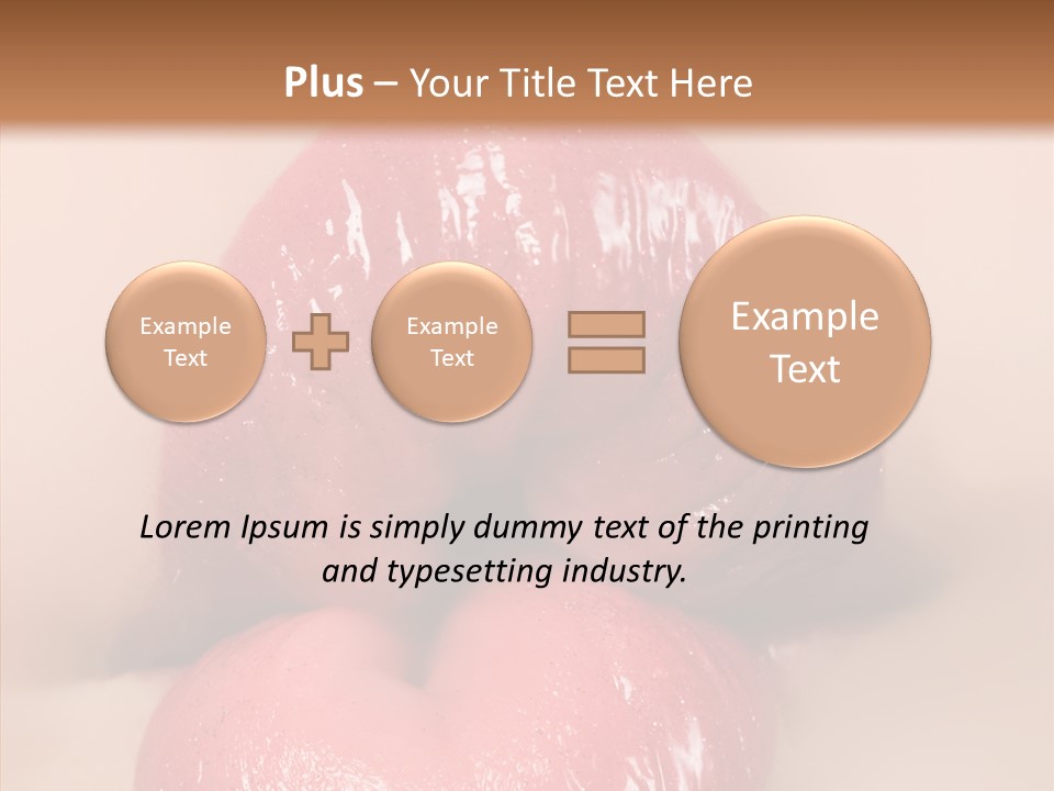 Puckering Femininity Caucasian PowerPoint Template