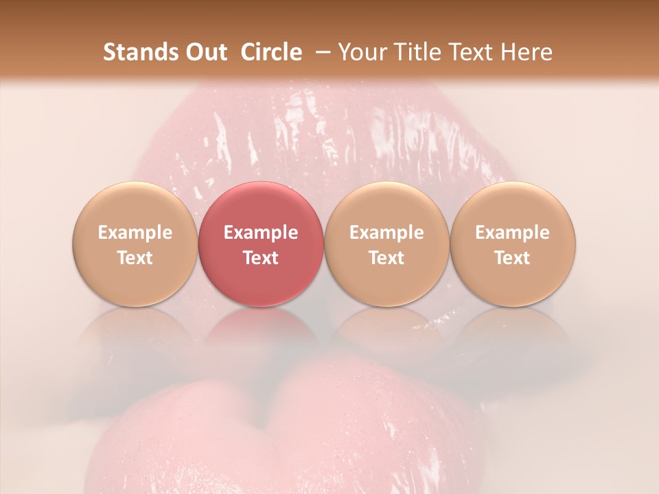 Puckering Femininity Caucasian PowerPoint Template