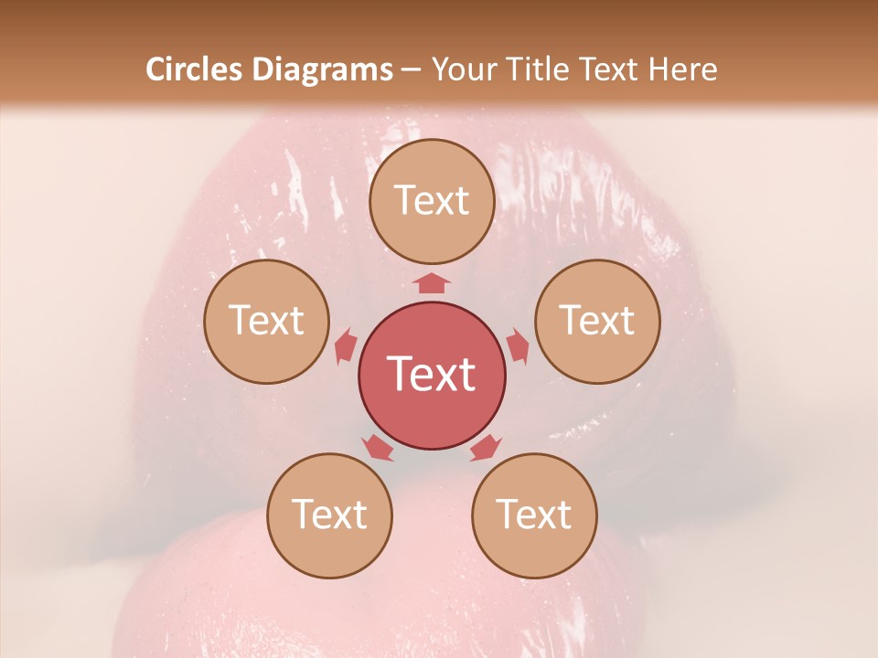 Puckering Femininity Caucasian PowerPoint Template