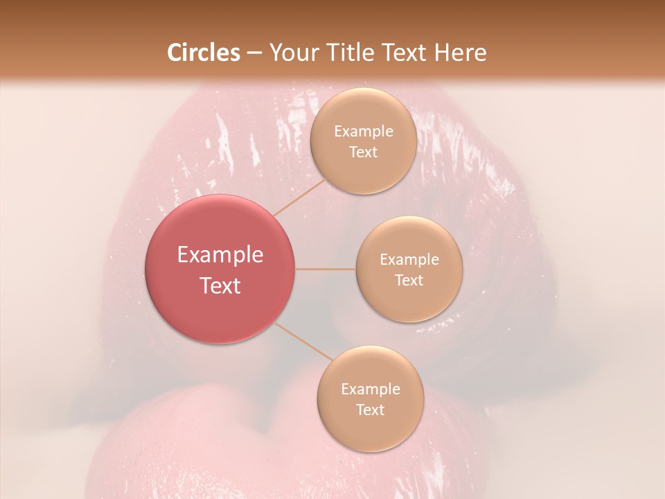 Puckering Femininity Caucasian PowerPoint Template