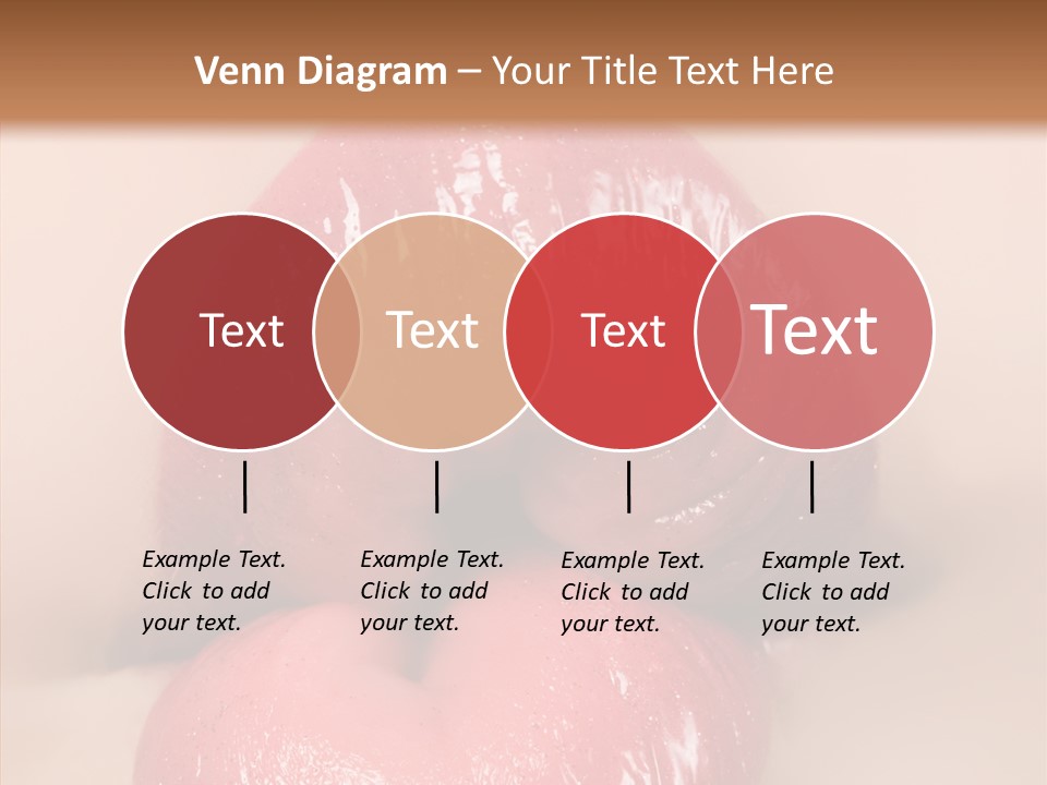 Puckering Femininity Caucasian PowerPoint Template