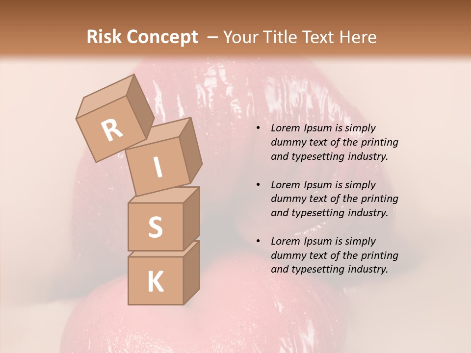 Puckering Femininity Caucasian PowerPoint Template