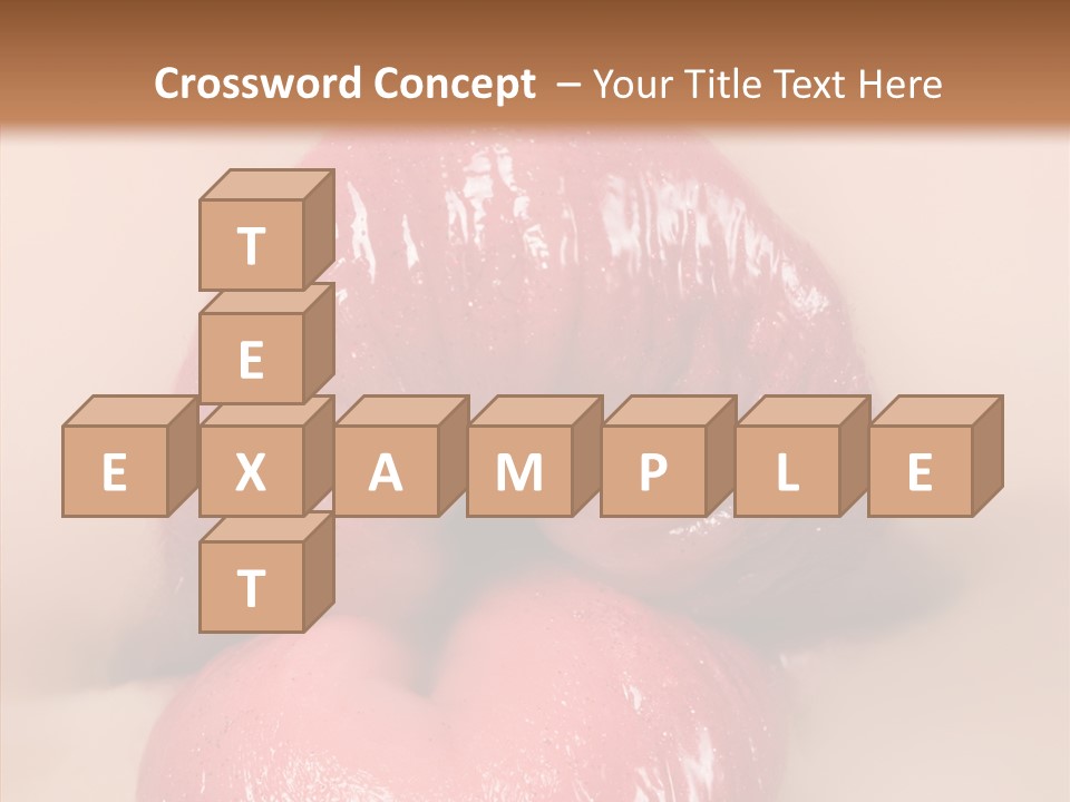 Puckering Femininity Caucasian PowerPoint Template