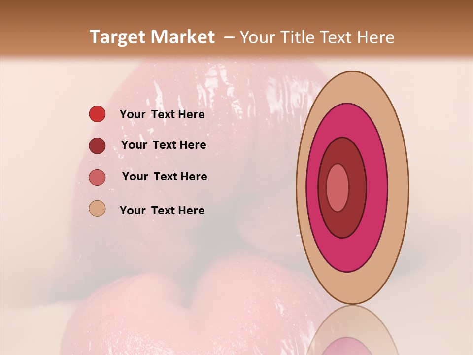 Puckering Femininity Caucasian PowerPoint Template