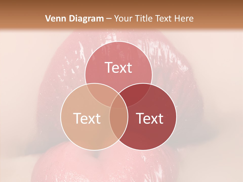 Puckering Femininity Caucasian PowerPoint Template