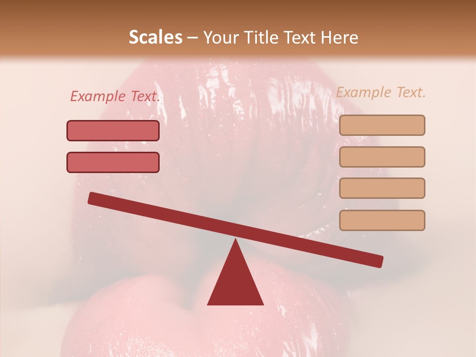 Puckering Femininity Caucasian PowerPoint Template