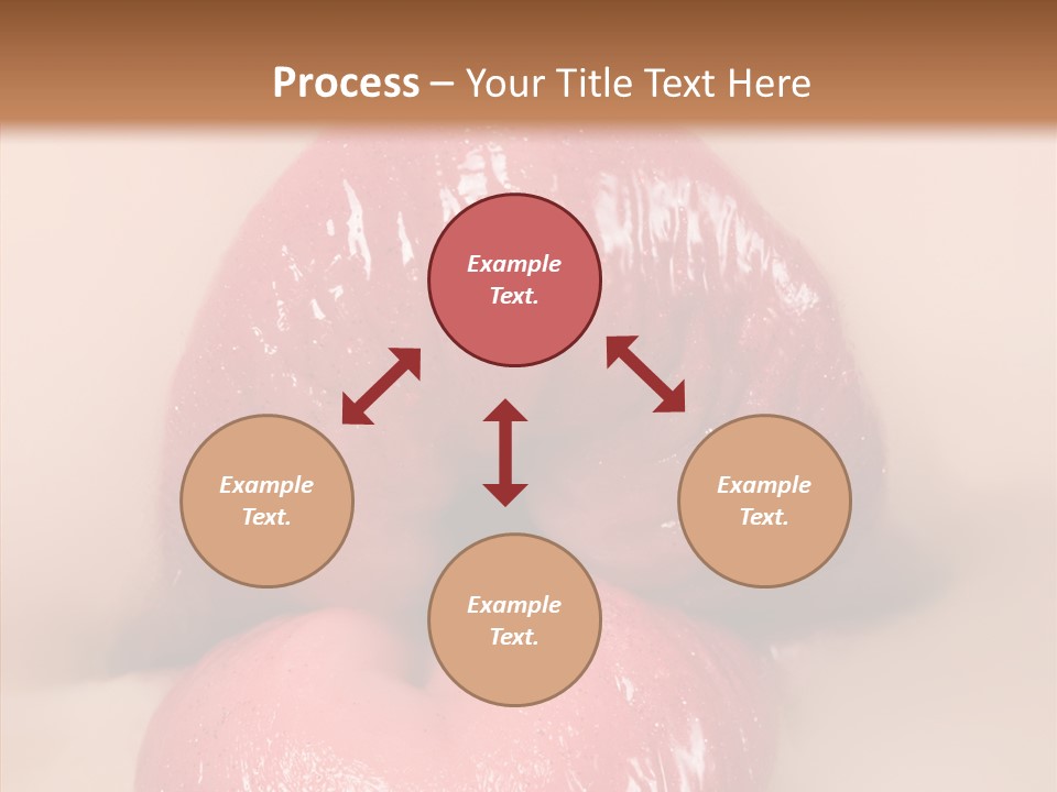 Puckering Femininity Caucasian PowerPoint Template