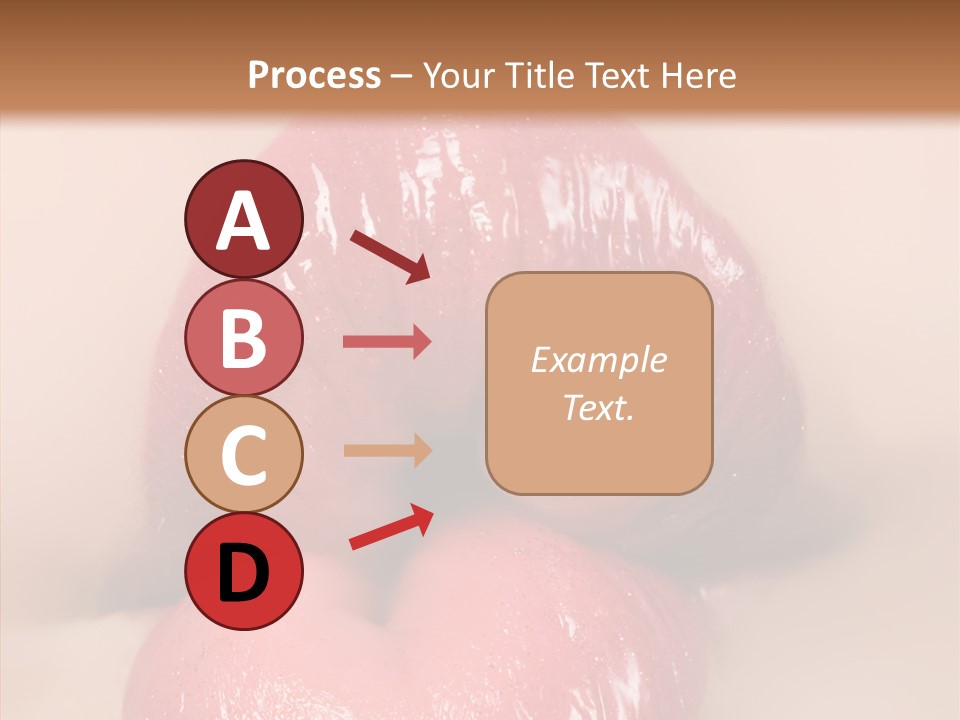 Puckering Femininity Caucasian PowerPoint Template