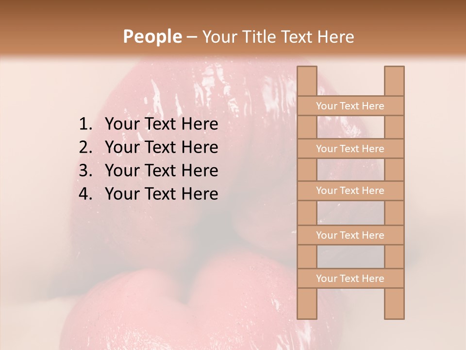 Puckering Femininity Caucasian PowerPoint Template