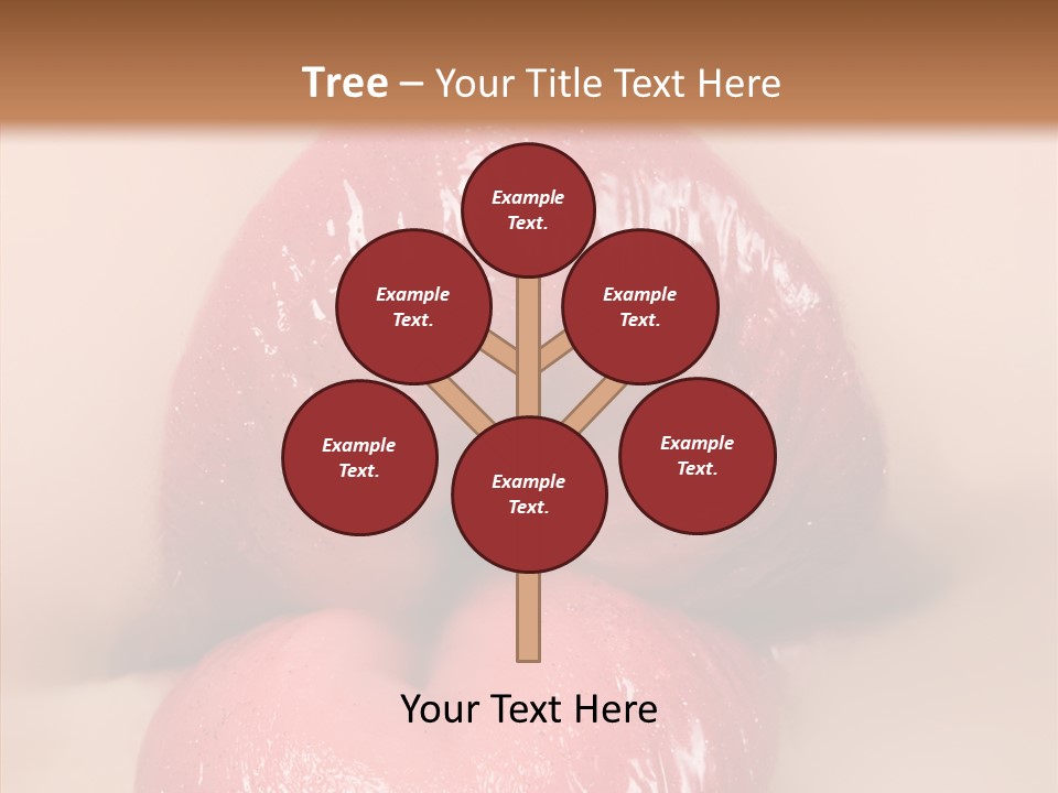 Puckering Femininity Caucasian PowerPoint Template